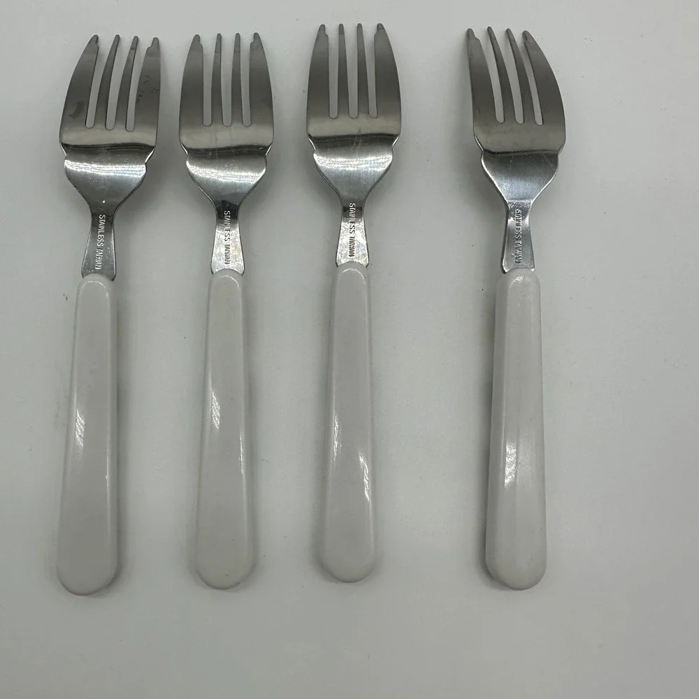 VTG Fruit Handle Flatware Set 20pc Service for 4 Stainless Taiwan plastic Handle